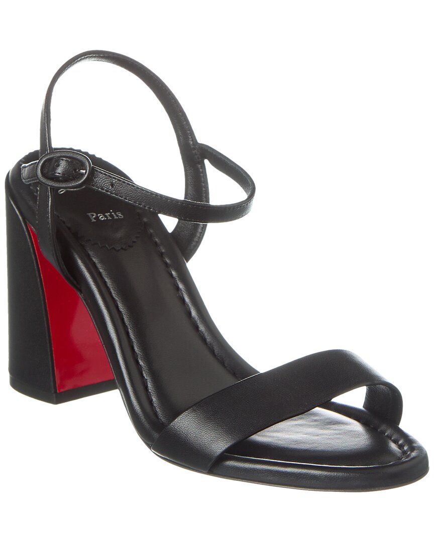 Christian Louboutin Movida Jane Leather Red Sole Platform Sandals In Black