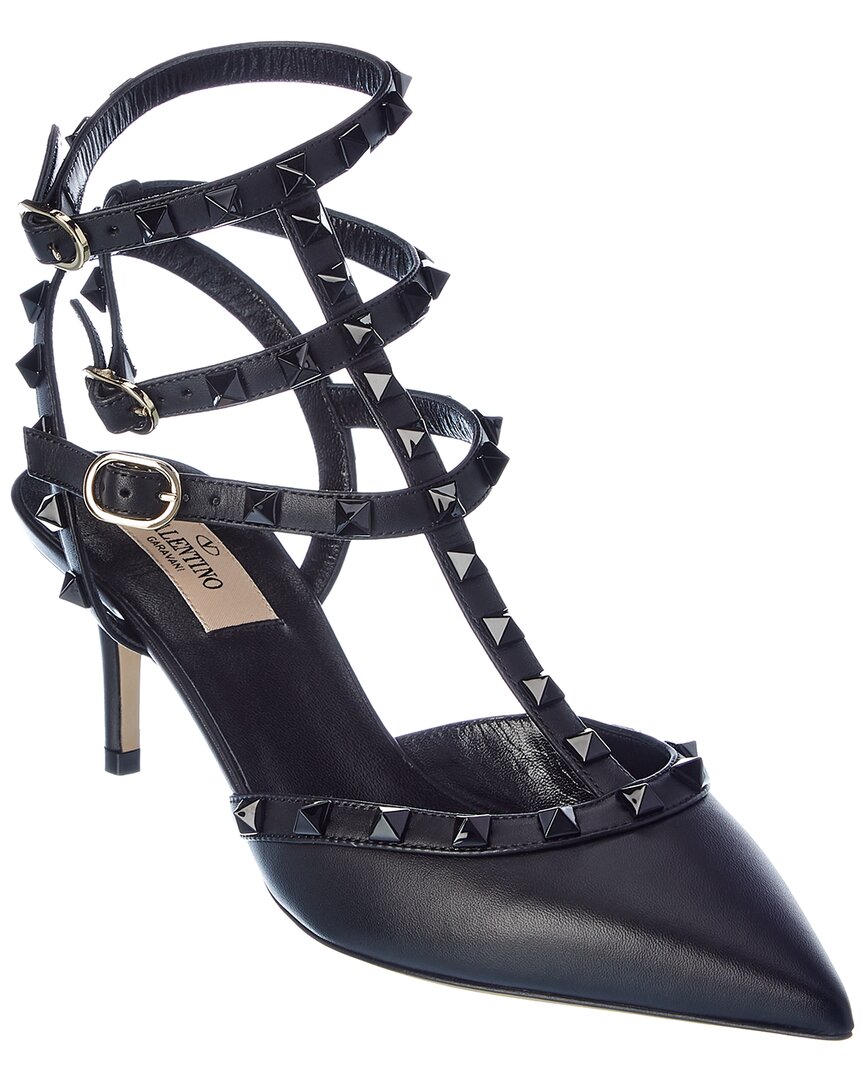 Valentino Garavani Patent Rockstud Pumps With Matching Straps And Studs 65 Mm Woman Black 41.5 In Black