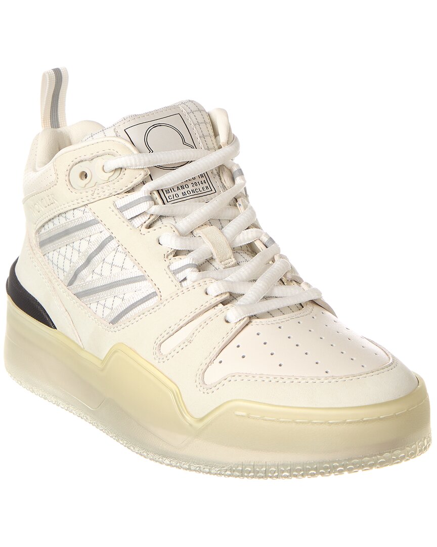 Moncler Pivot Leather Sneakers In White