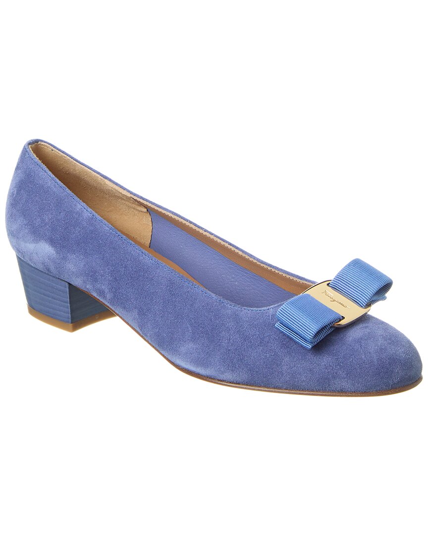 Ferragamo Vara Bow Suede Pumps