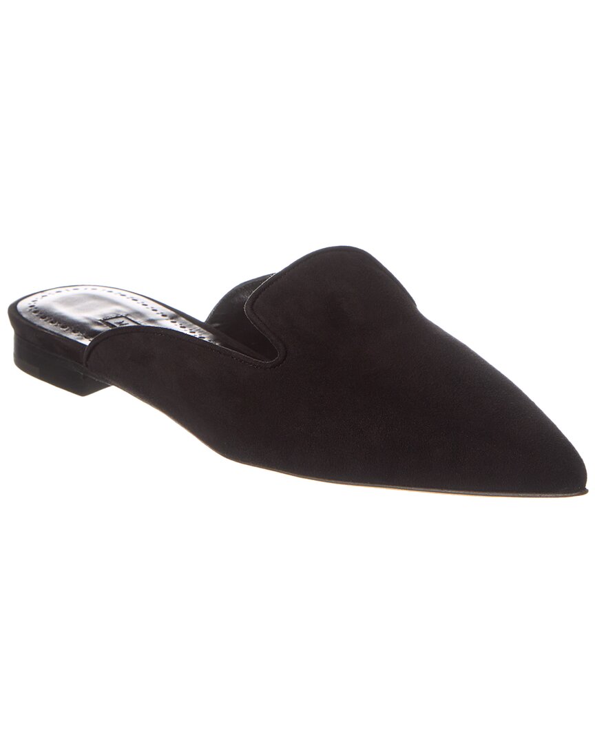 Manolo Blahnik Wilfa Suede Mule In Black
