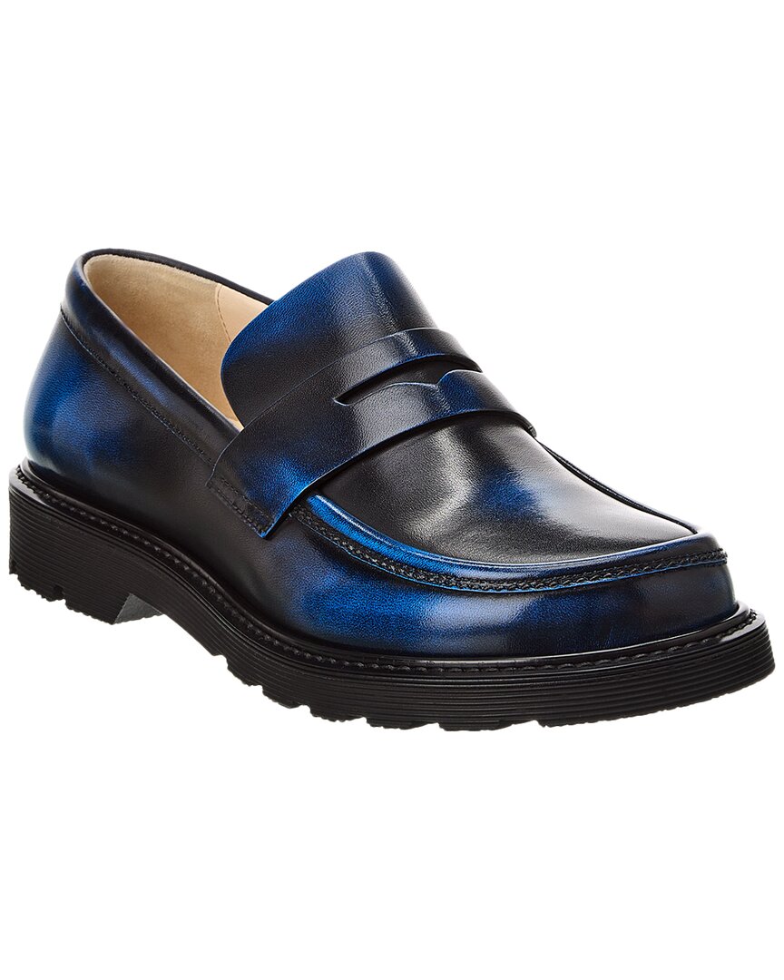 Loewe Blaze Leather Loafer In Blue