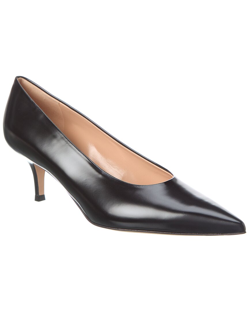 Shop Gianvito Rossi Robbie 55 Leather Pump In Black