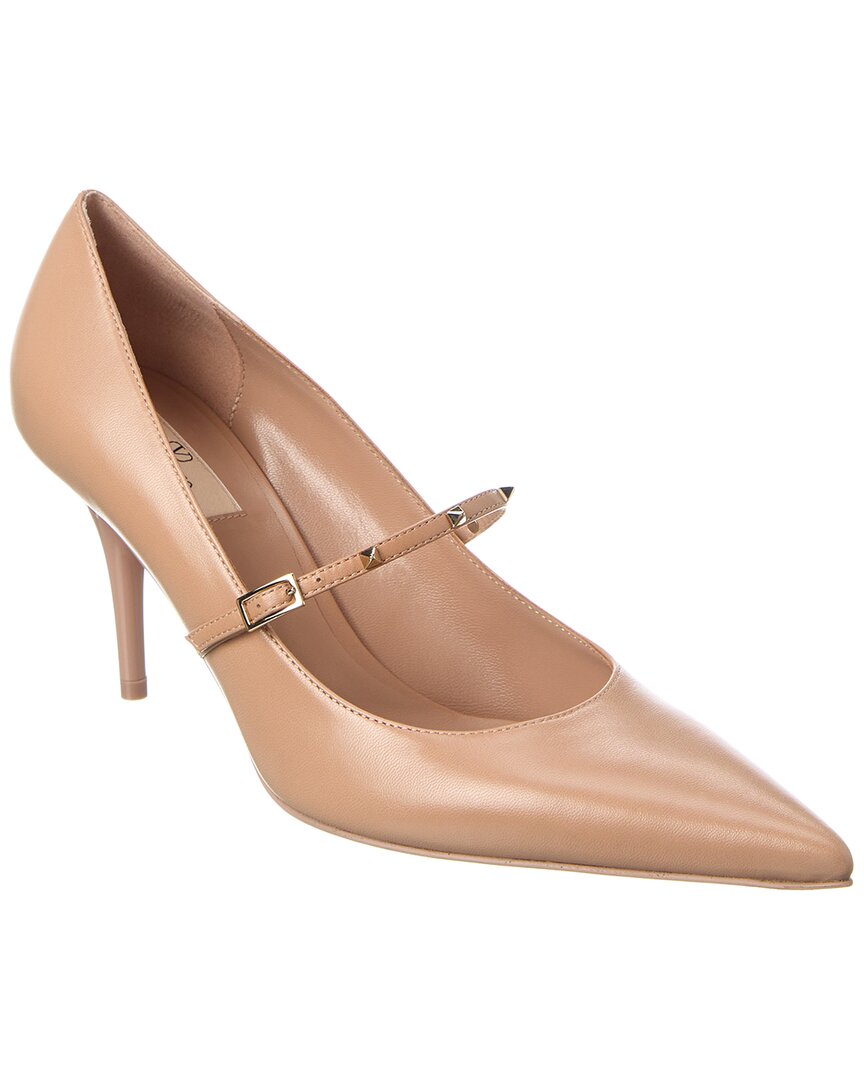 Valentino Rockstud 80 Leather Pump In Pink