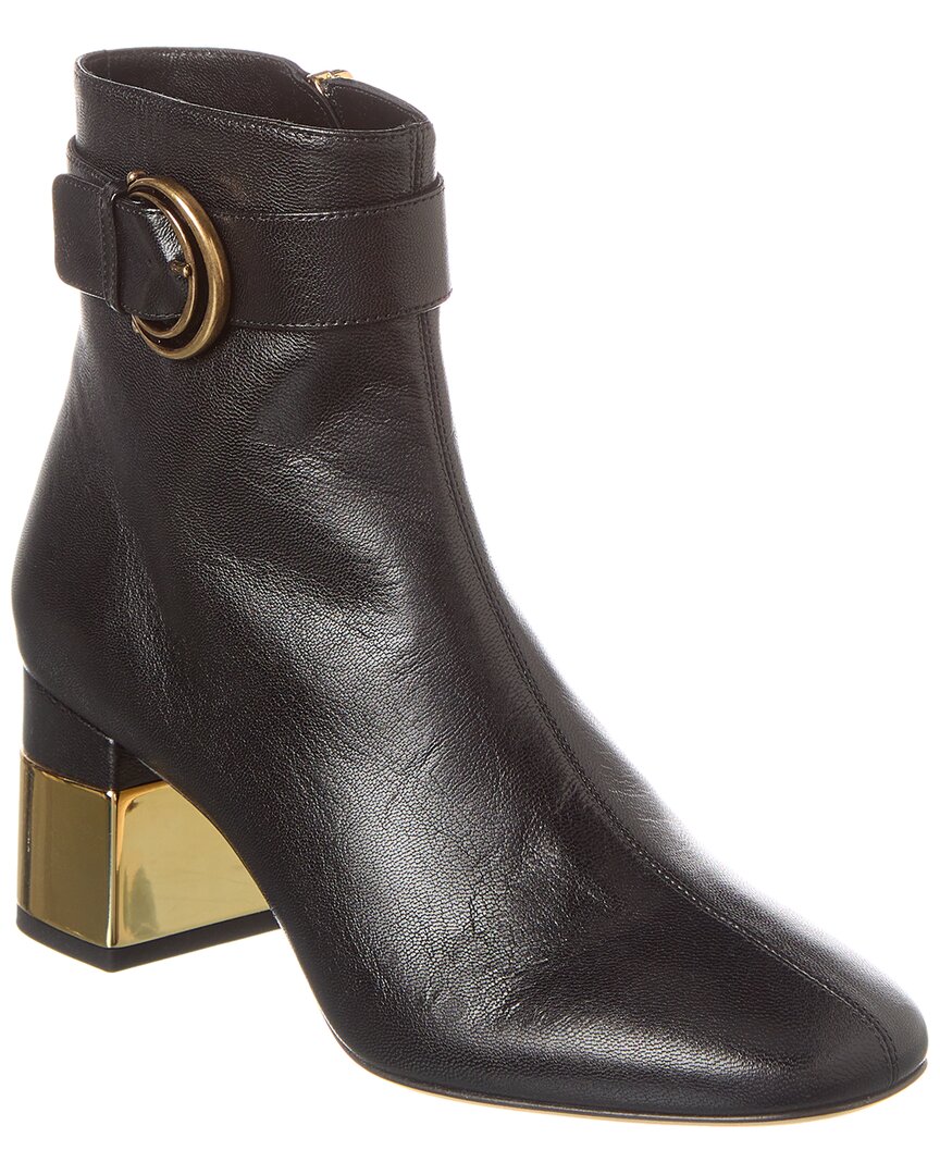 Chloé 'alize' Black Ankle Boots With C Buckle In Black