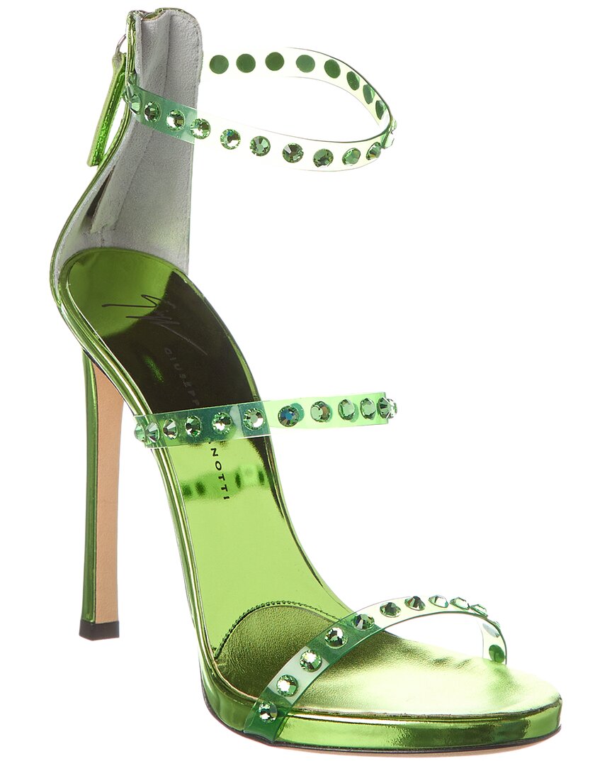 Giuseppe Zanotti Harmony Shine 120 Vinyl Sandal In Green