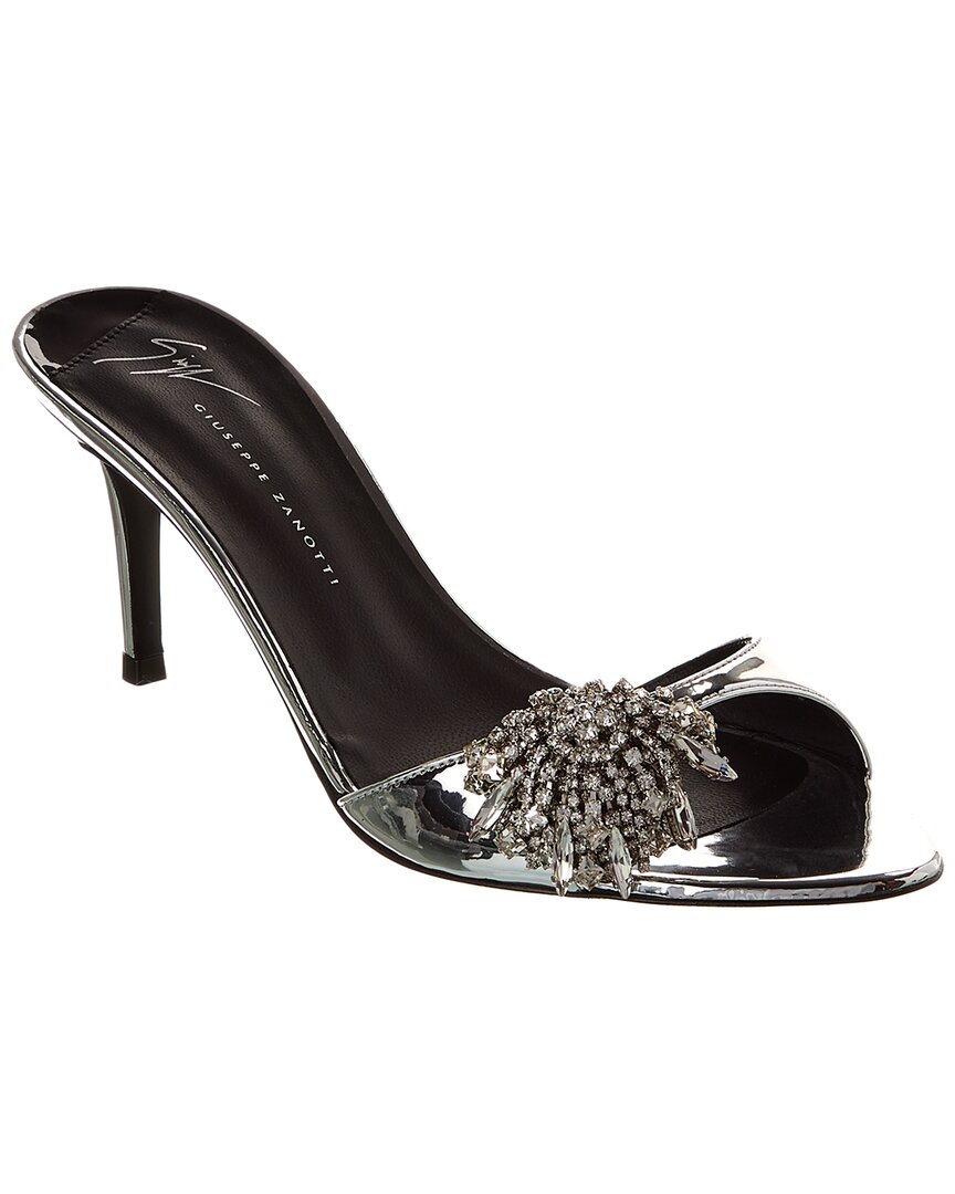 Giuseppe Zanotti Clandestino 70 Vinyl Sandal In Silver