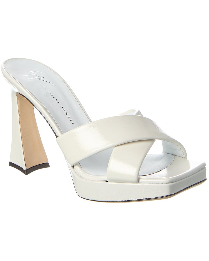 Giuseppe Zanotti Vanilla 85 Leather Platform Sandal In White