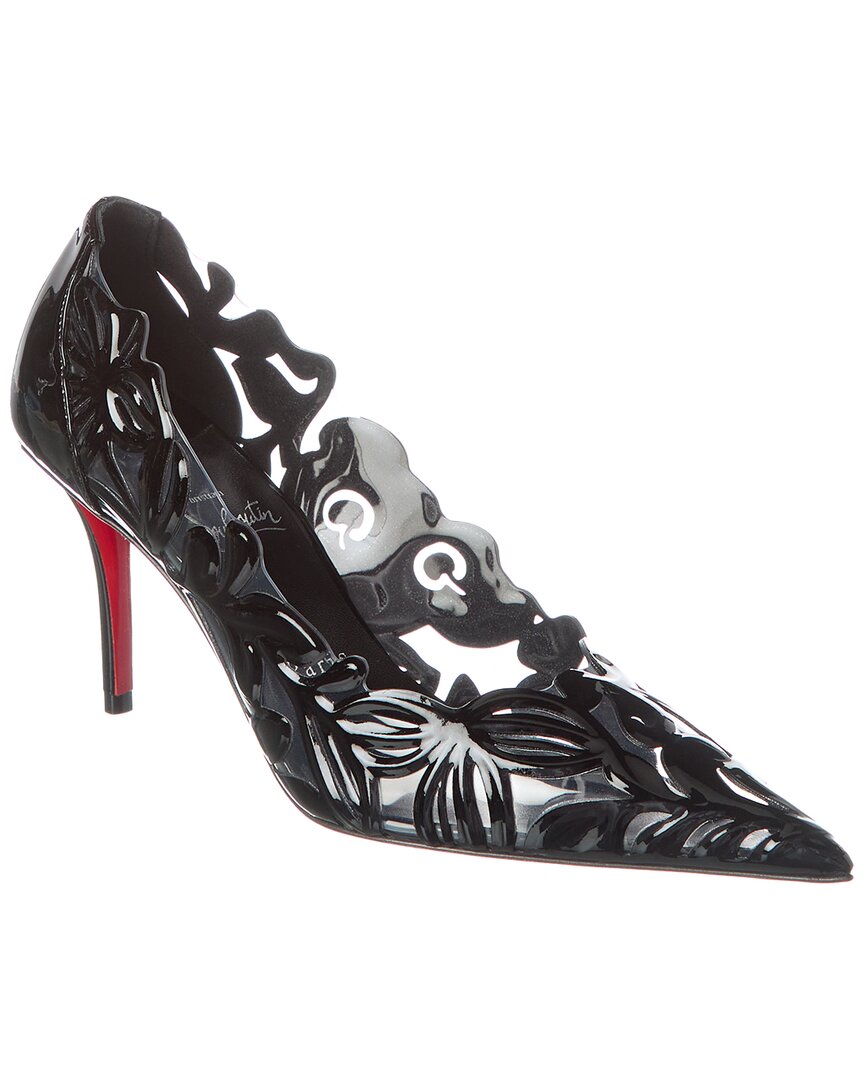 Christian Louboutin Apostropha Petunia 80 Pvc & Patent Pump In Black