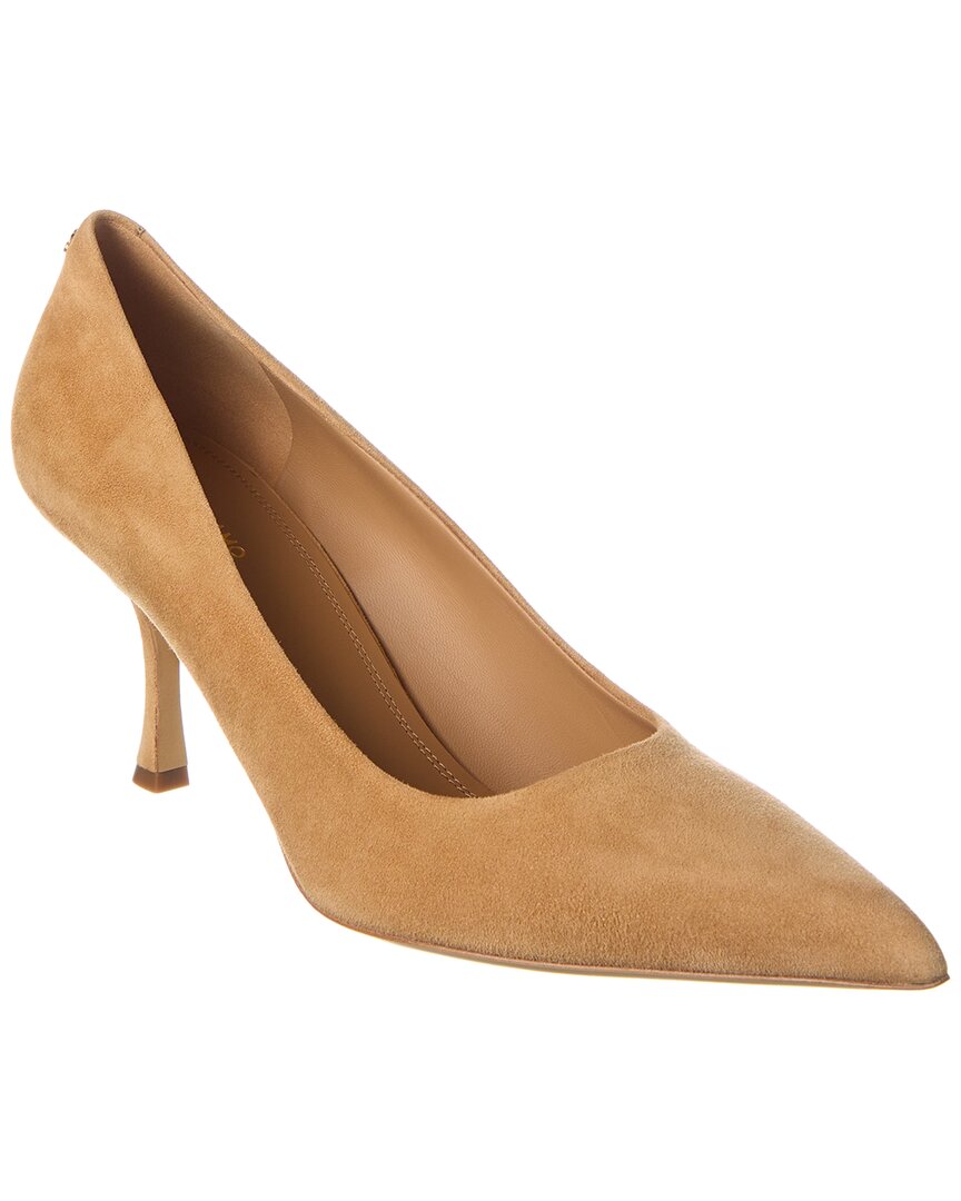 Ferragamo Pointed Toe Stiletto Heel Suede Pumps In Brown