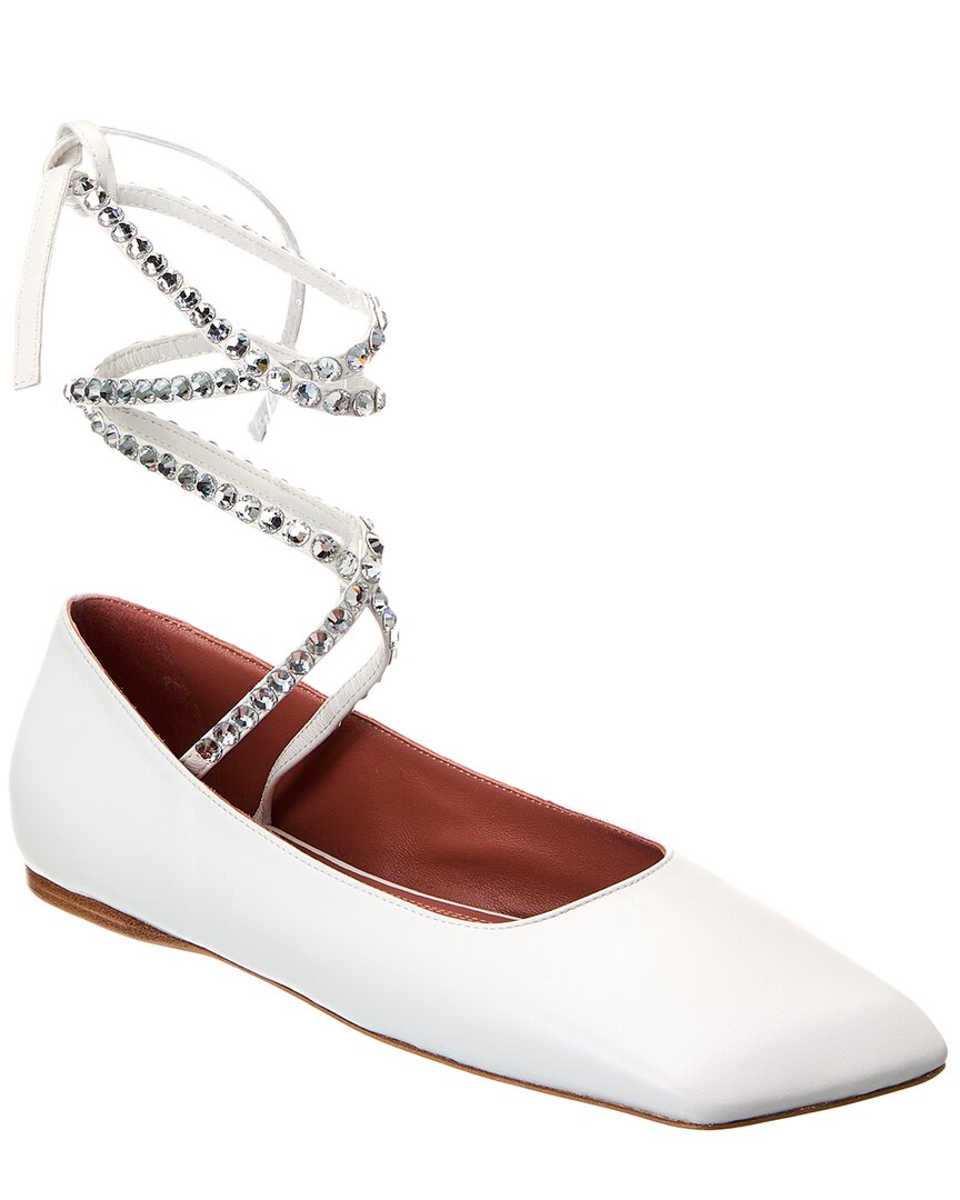 AMINA MUADDI AMINA MUADDI ANE LACE-UP LEATHER FLAT 