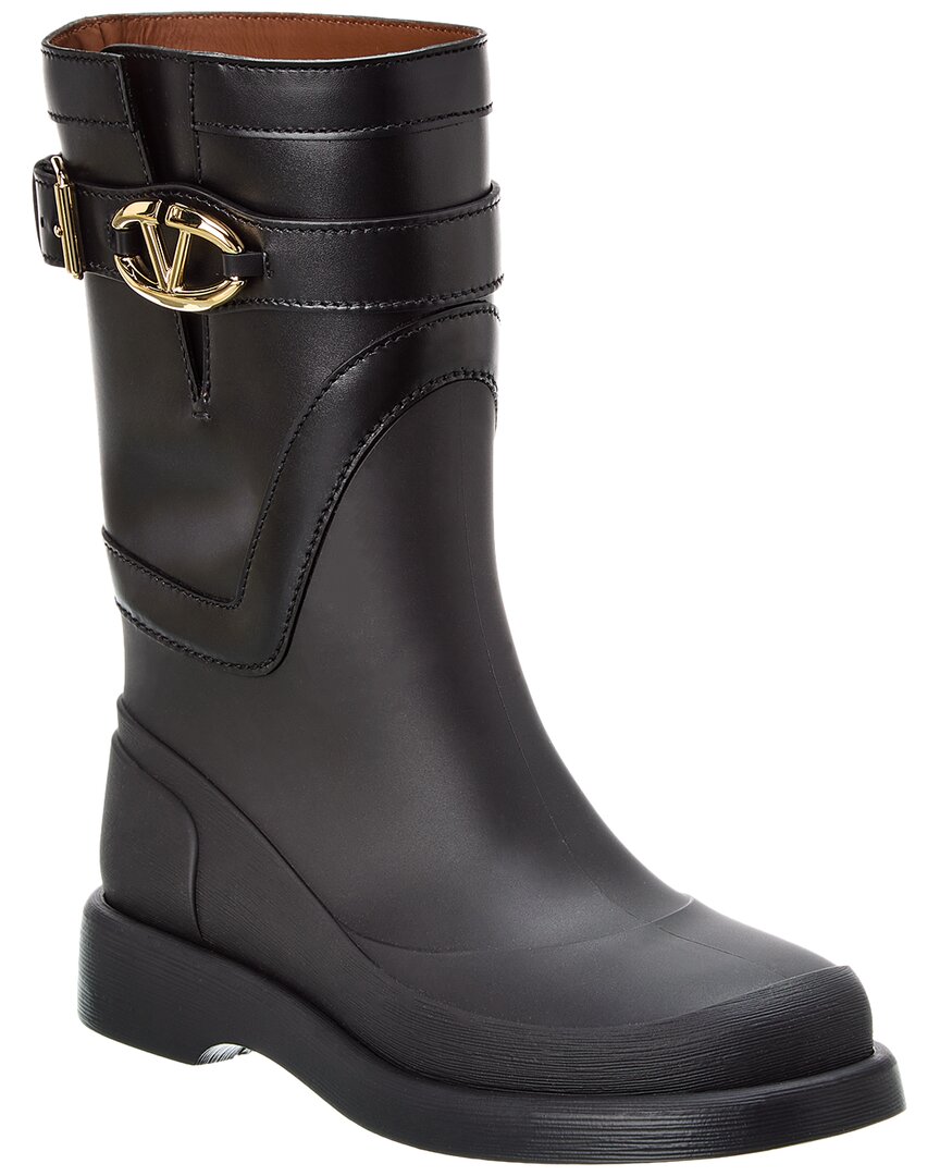 Valentino Vlogo The Bold Edition Rain Boots In Black