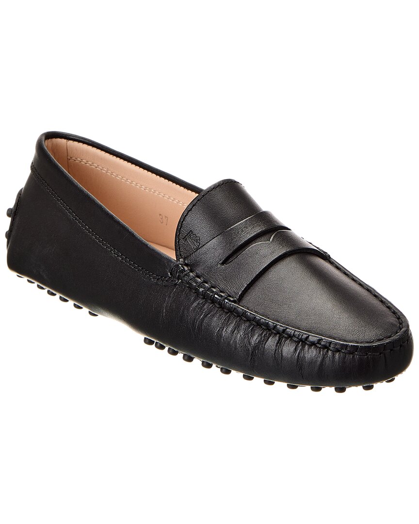 Tod's Woman Loafers Black Size 8 Leather In Black