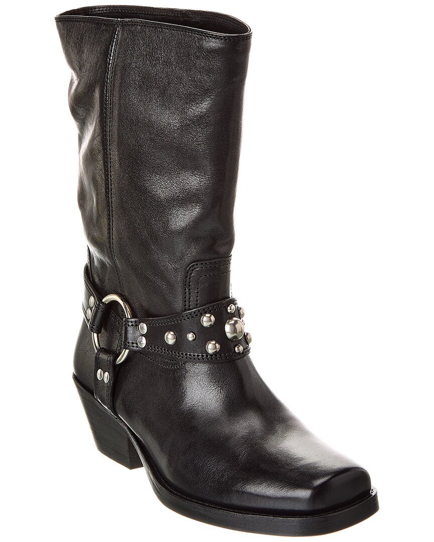 Isabel Marant Antya Leather Cowboy Boots In Black