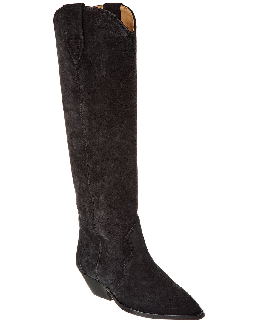 Isabel Marant Denvee Suede Knee-high Boot In Black