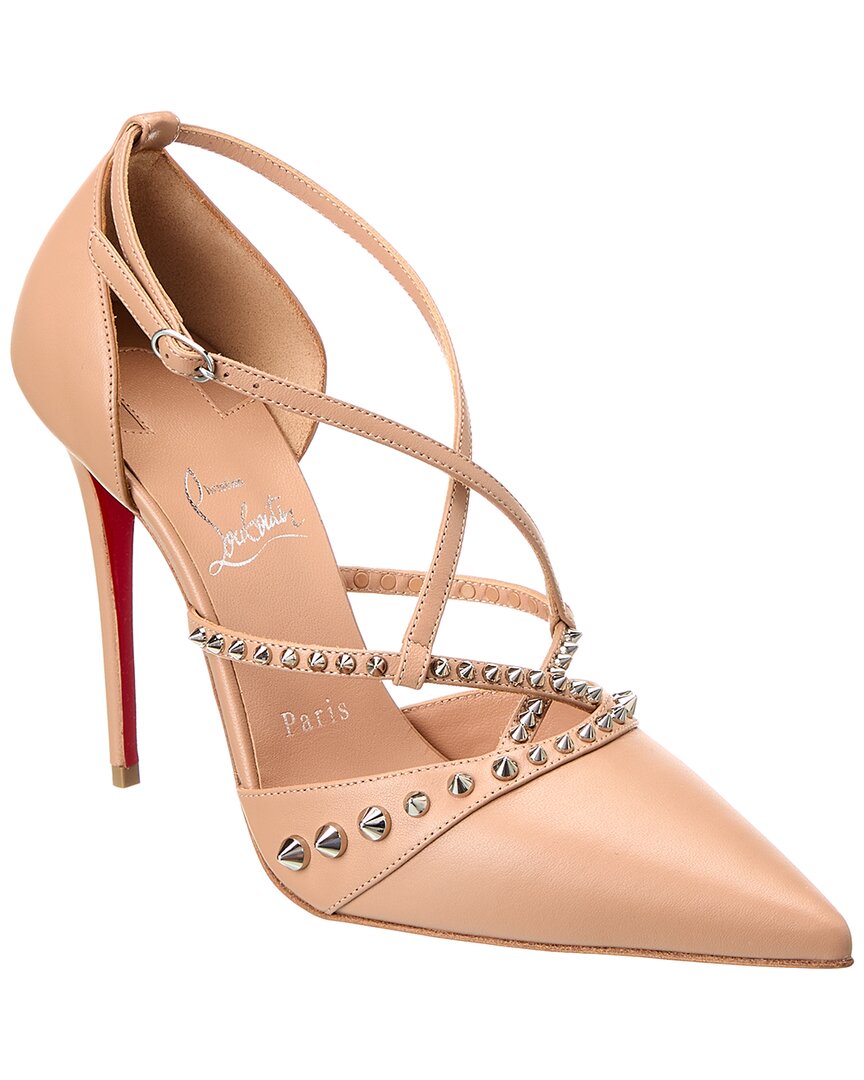 Christian Louboutin Tatooshka Spike Pointed Toe Pump In Pink