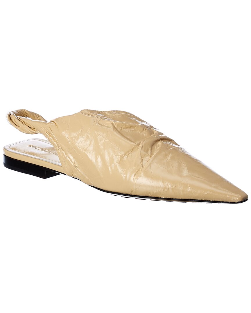 Bottega Veneta Leather Slingback Flat In Yellow