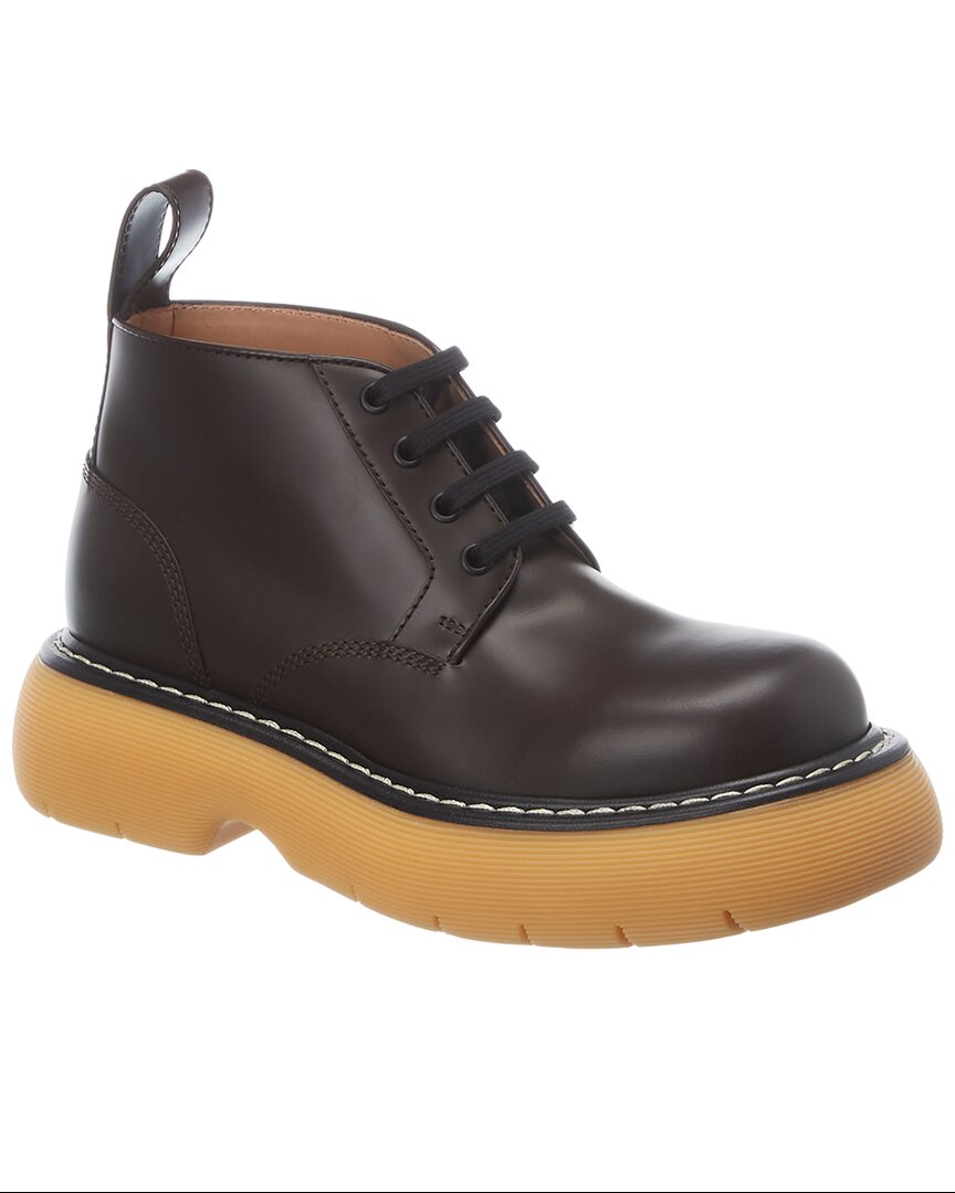 Bottega Veneta The Bounce Leather Bootie In Brown
