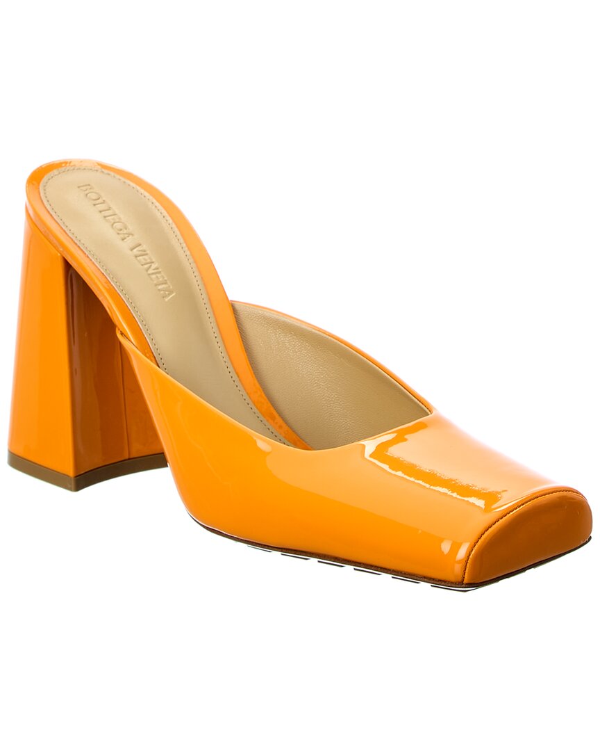 Bottega Veneta Tower Square Toe Mule Pumps In Orange
