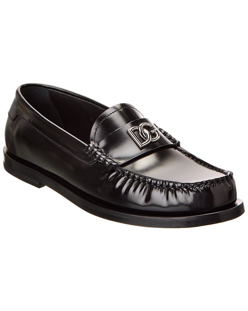 Dolce & Gabbana Dg Medallion Leather Classic Loafers