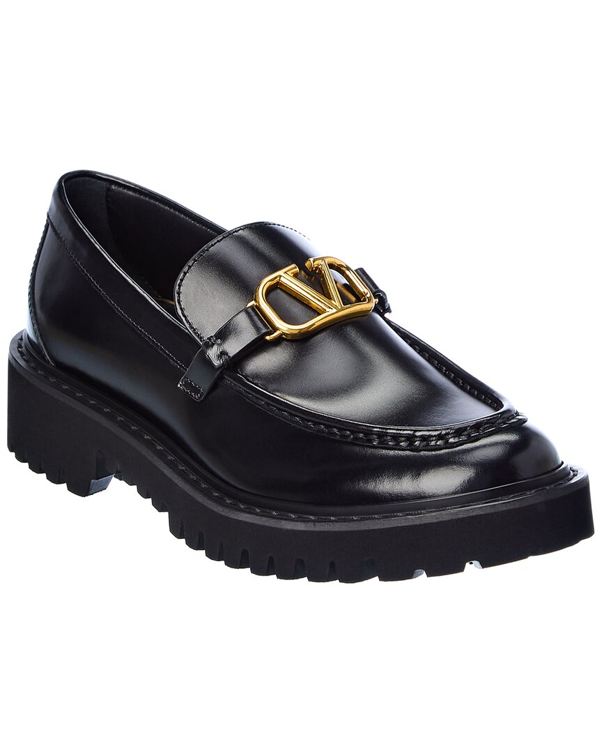 Shop Valentino Vlogo Signature Leather Loafer