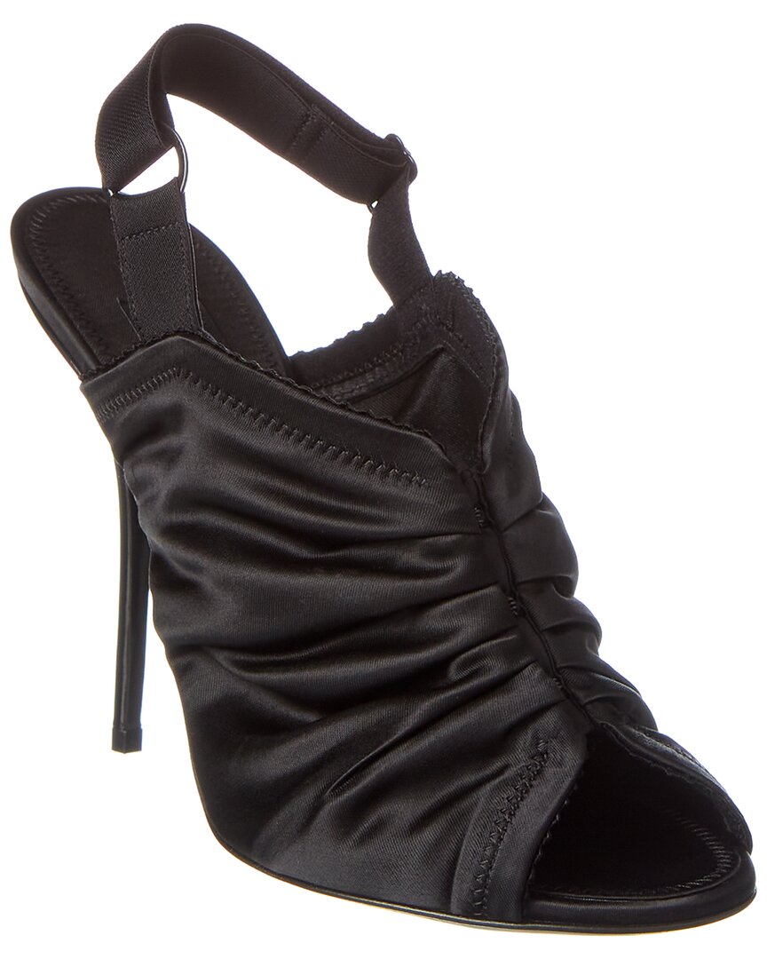 Shop Dolce & Gabbana Satin Slingback Sandal In Black