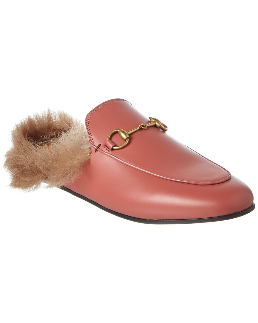 Gucci Princetown Leather Slipper In Red