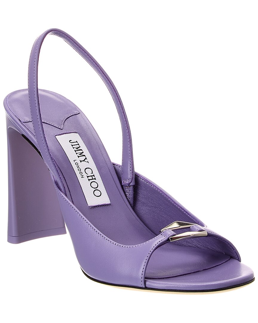 Jimmy Choo Lev 95 Leather Sandal In White
