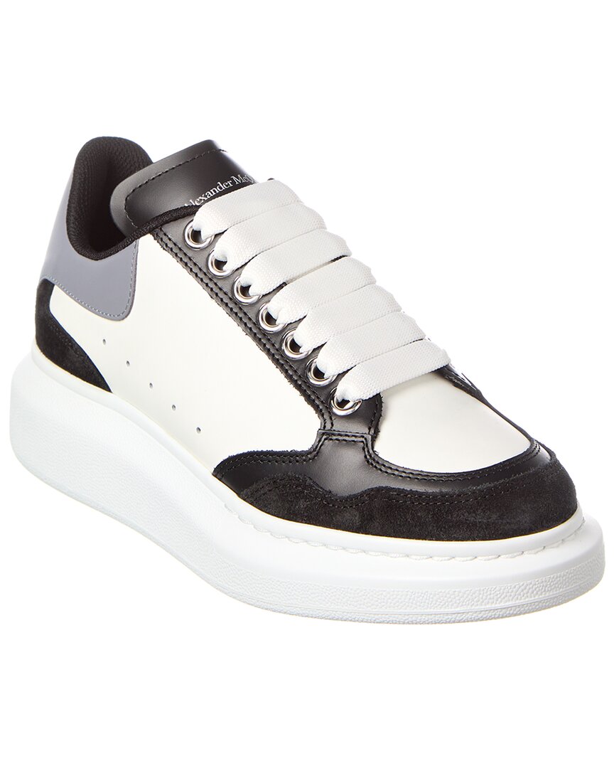 Alexander Mcqueen Textured Leather Sneakers With Chunky Sole In White