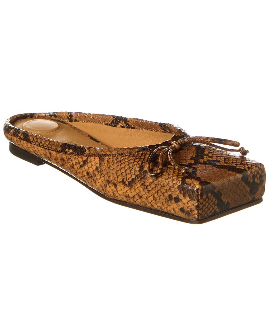 Jacquemus Snake-embossed Leather Mule In Brown