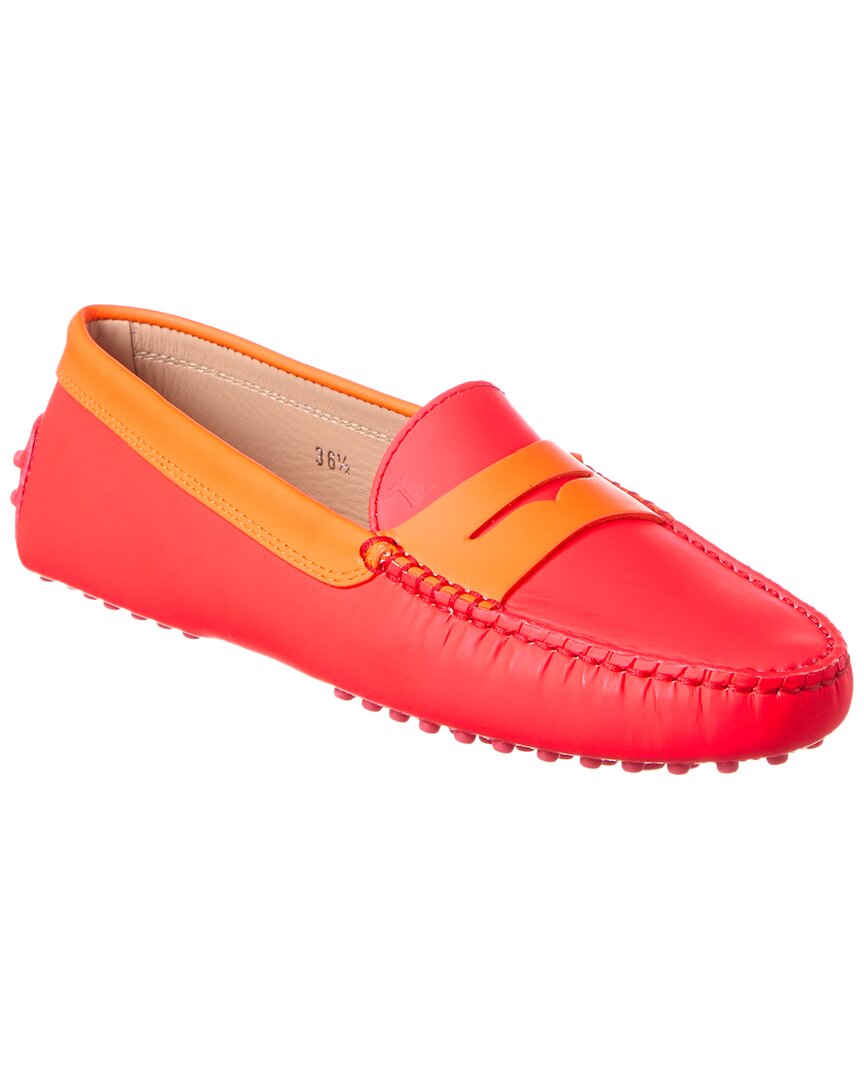 Tod's Gommino Leather Loafer In Red