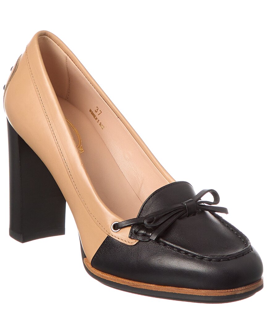 Shop Tod's Leather Pump In Black