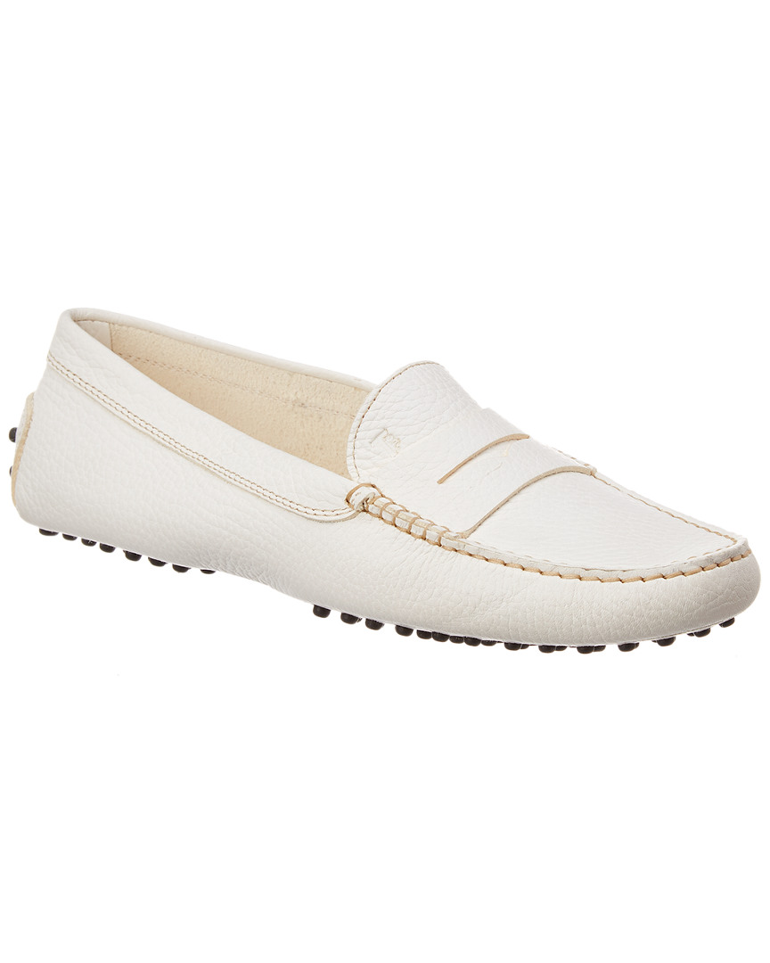 Tod's Leather Loafer In Neutral