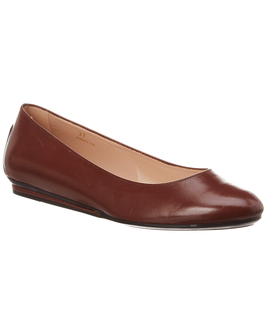 Tod's Tods Leather Ballerina Flat In Brown