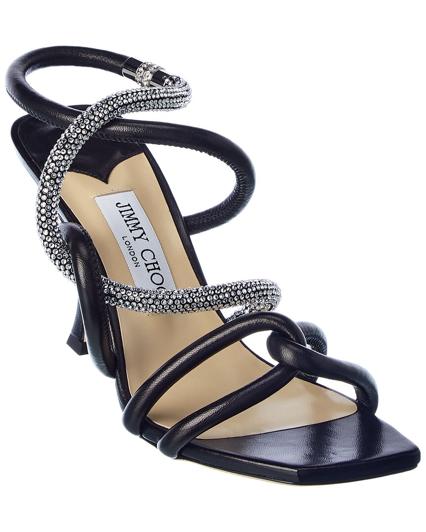 Jimmy Choo Lonnie Embellished Slingback Sandals In Black