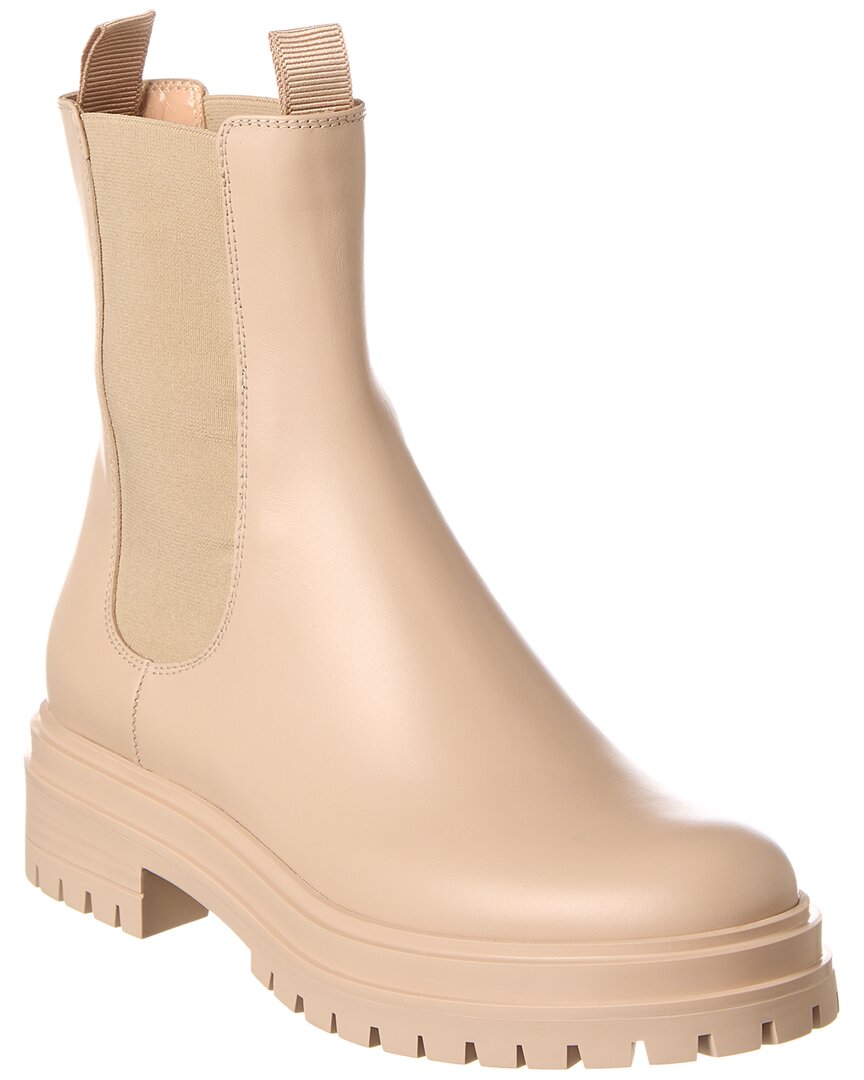 Gianvito Rossi Chester Leather Boot In Neutral
