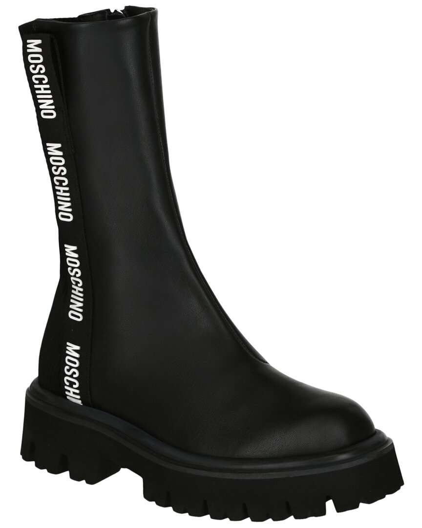 Moschino Woman Ankle Boots Black Size 8 Textile Fibers In Black