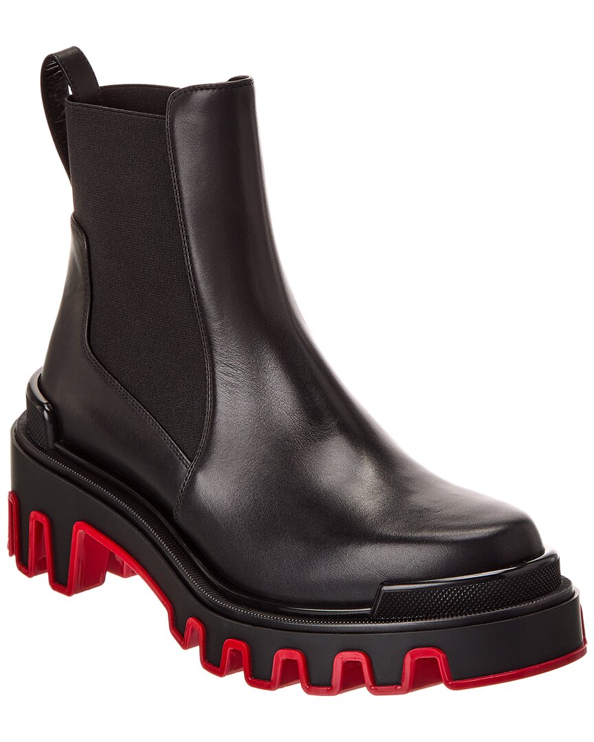 Christian Louboutin Marchacroche Black Leather Ankle Boots