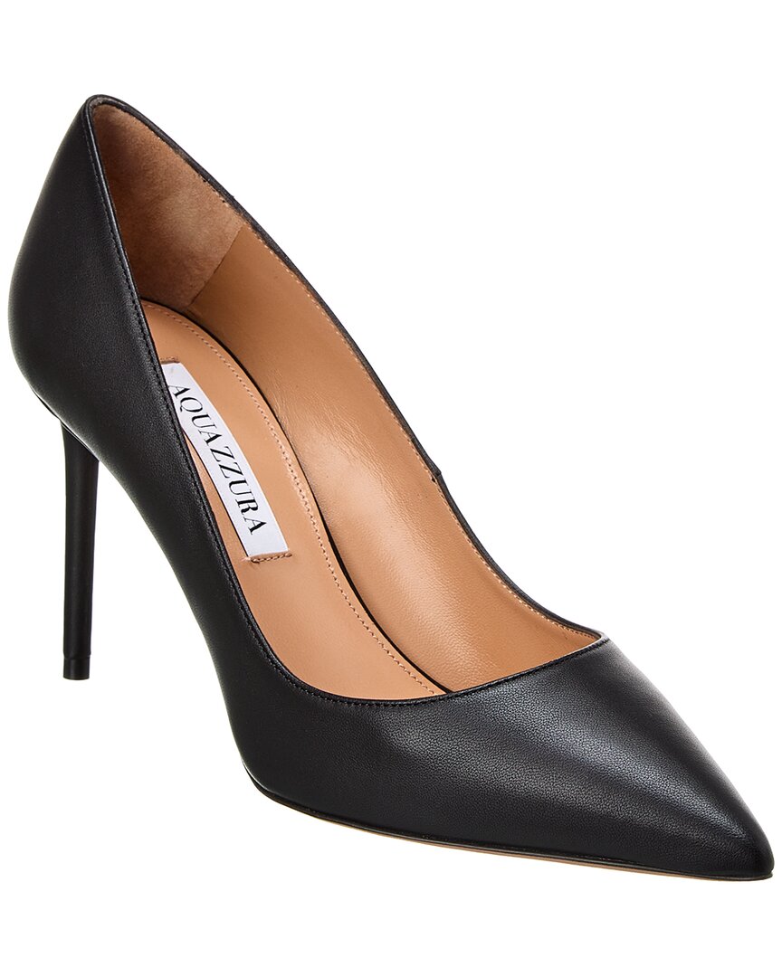 Aquazzura Purist 85 Nappa Leather Pumps In Black
