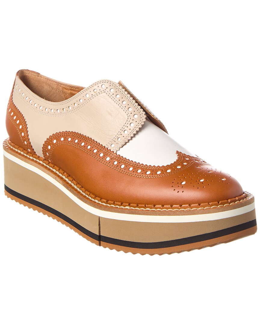 Clergerie Becka Leather Platform Oxford In Brown