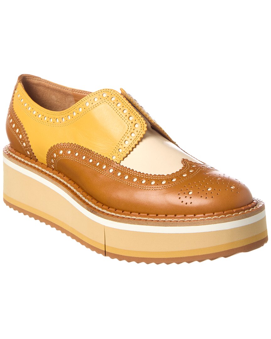 Clergerie Becka Leather Platform Oxford In Brown
