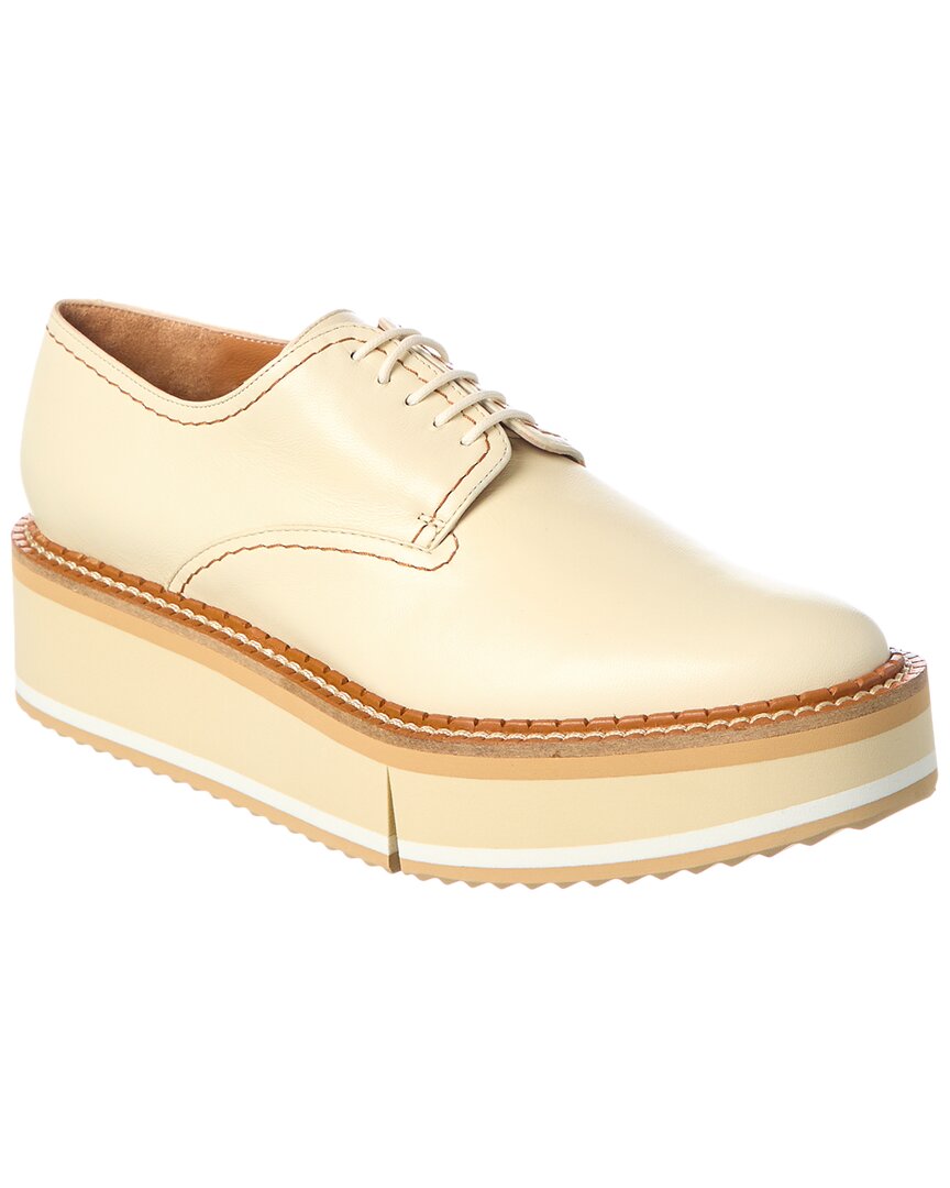 Clergerie Brooks Leather Platform Oxford In White