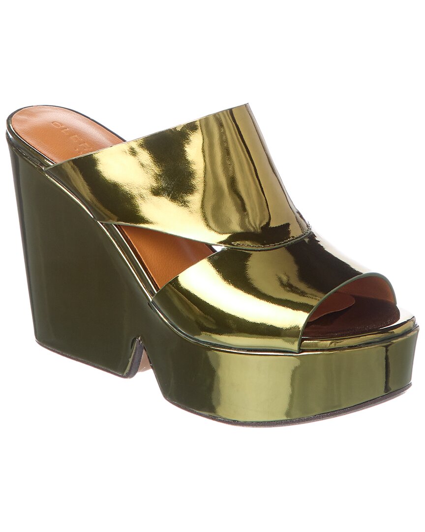 Clergerie Dale Patent Platform Sandal In Green