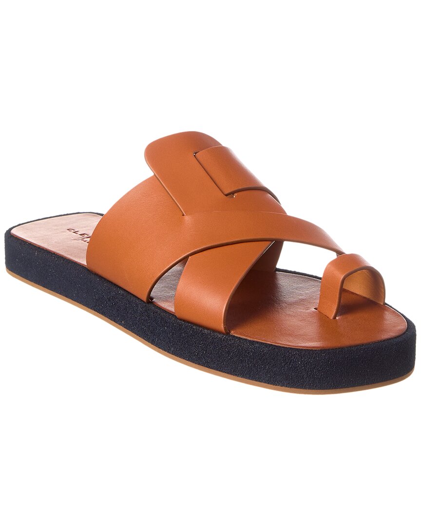 Clergerie Gia Leather Sandal In Brown