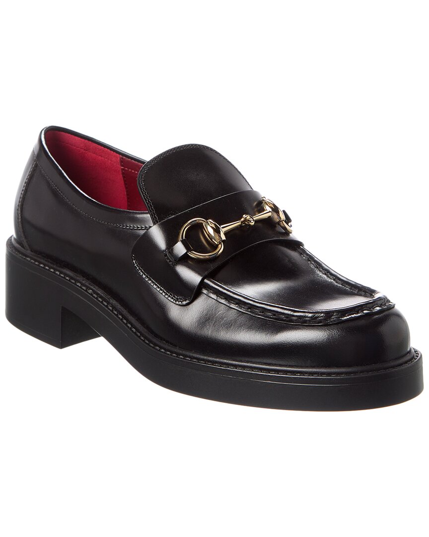 Gucci Horsebit Leather Platform Loafer In Black