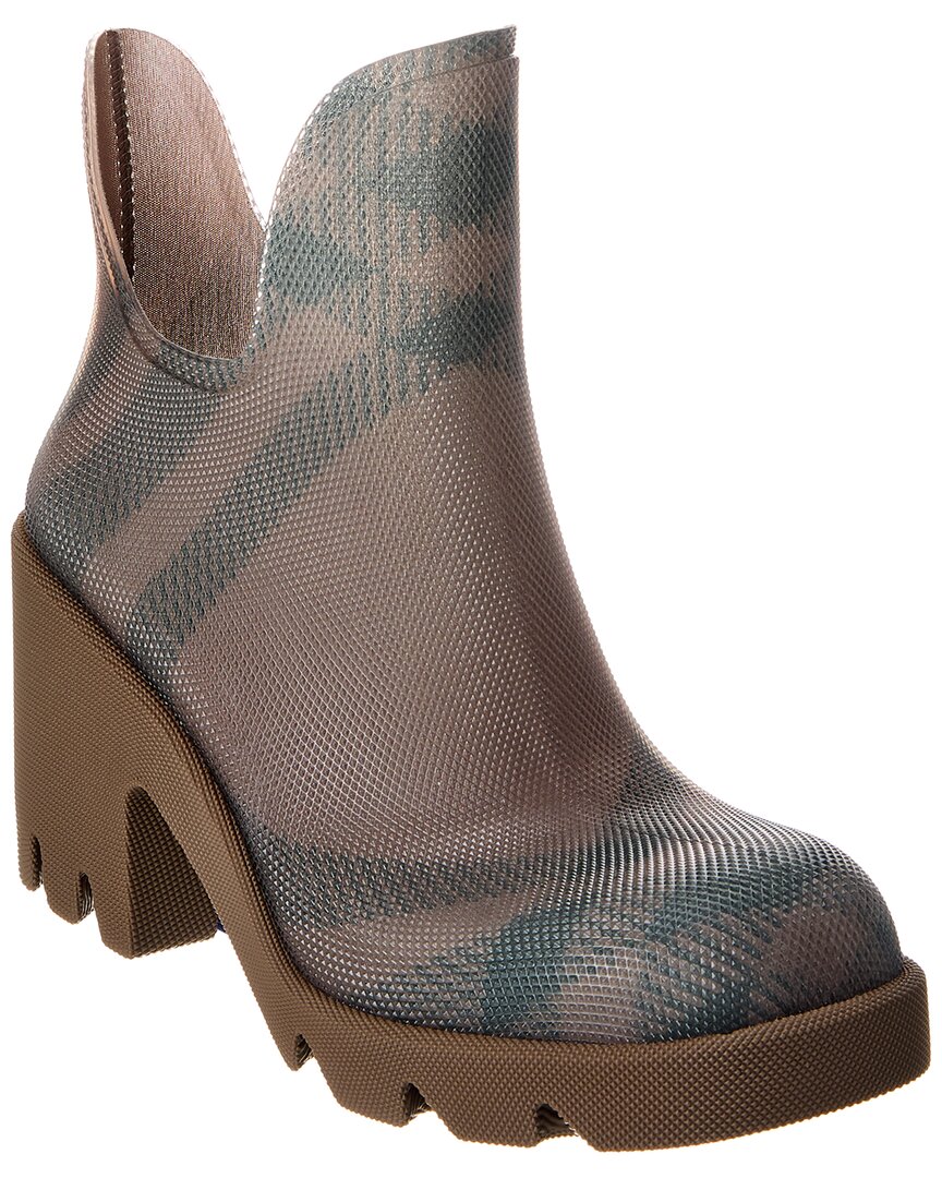 Burberry 65mm Marsh Checked Rubber Boots In Green