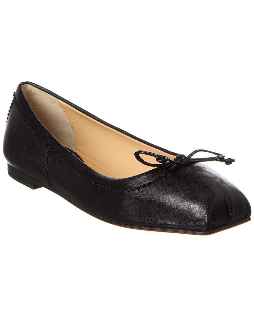 Christian Louboutin Mamadrague Napa Bow Red Sole Ballerina Flats In Black