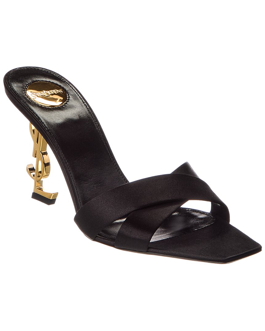 Saint Laurent Opyum Leather Sandal In Black