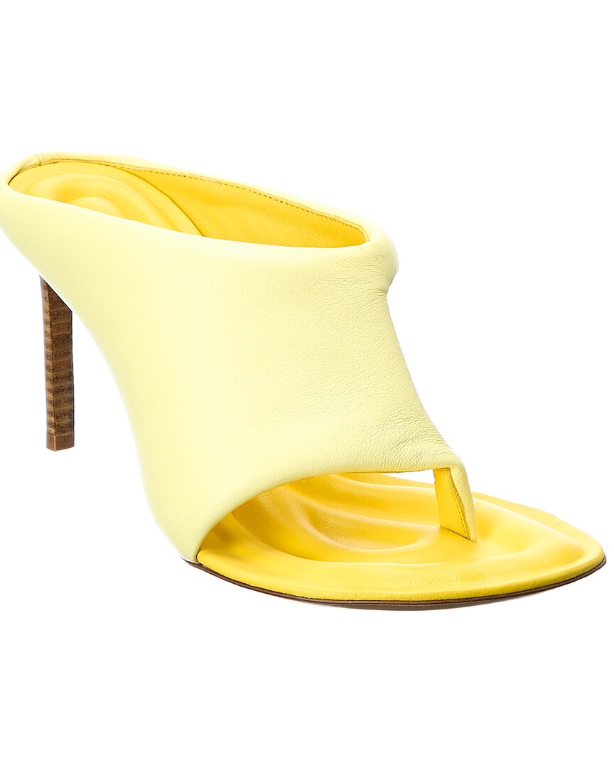 Shop Jacquemus Les Mules Limone Leather Sandal In Yellow