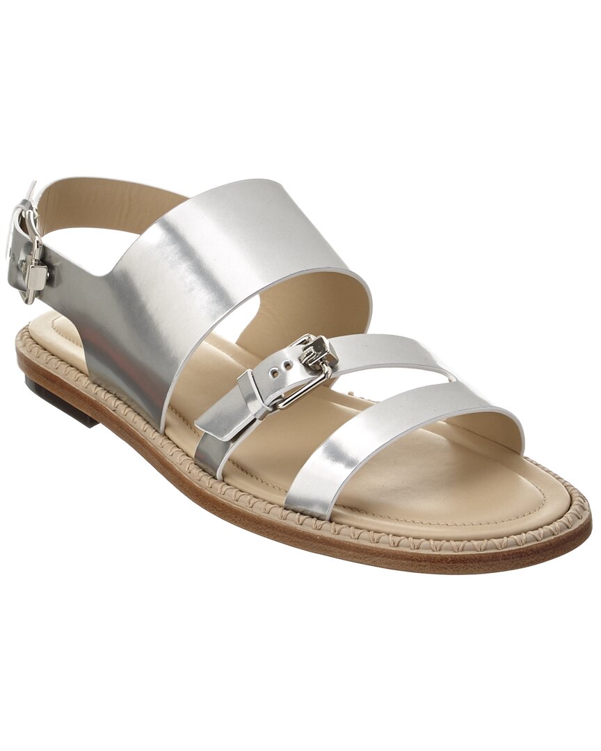 Tod's Tods Metallic Leather Sandal In Gray